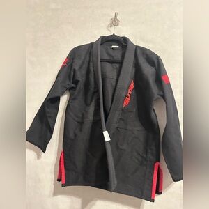 Elite Sports Brazilian Jiujitsu Gi uniform top black and red A2 XL kimono